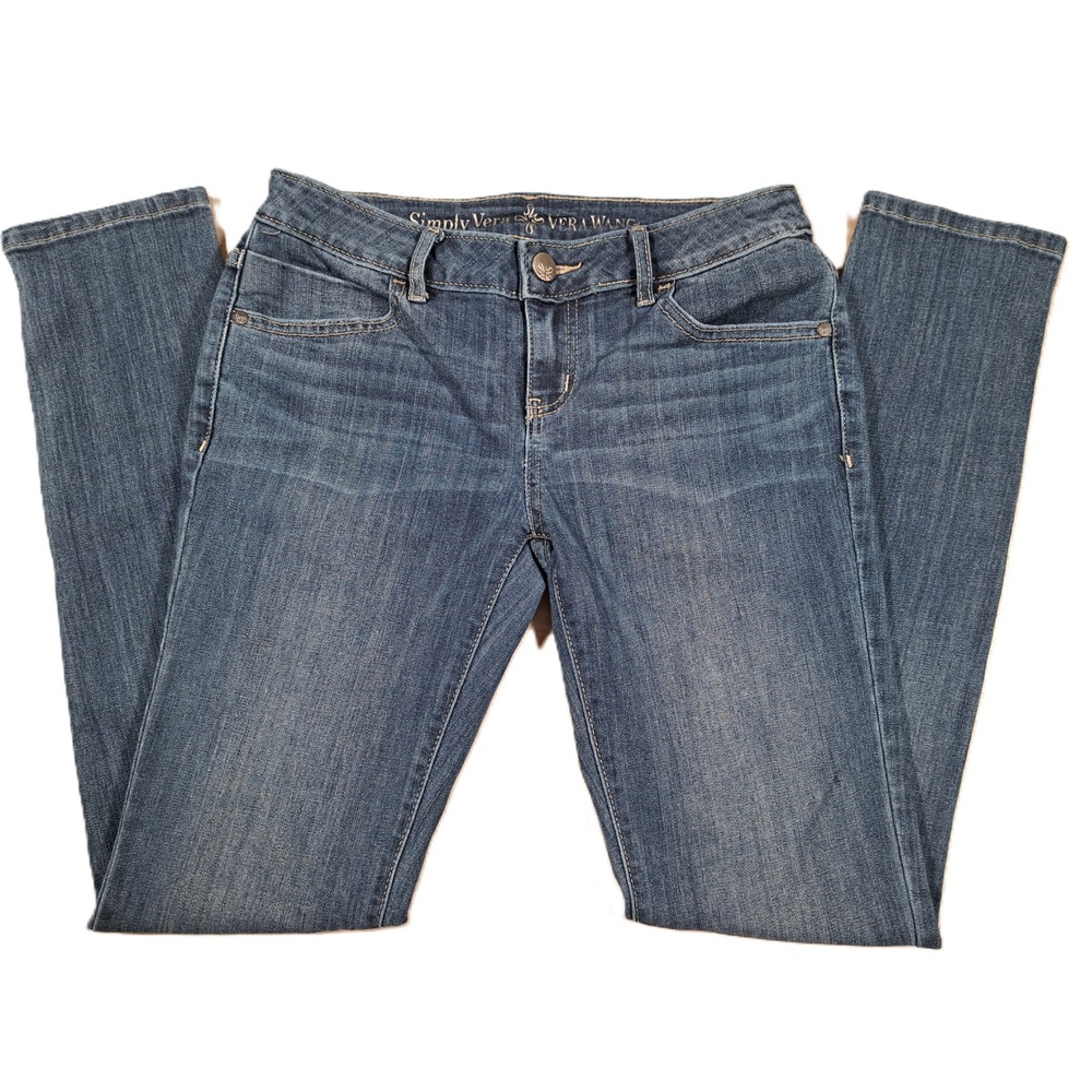 Simply Vera Vera Wang Skinny Jeans Womens 0 Medium Wash Stretch Denim Blue